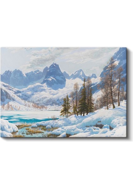Ivan Fedorovich Choultse - Alp Dağları Kış Manzarası Kanvas Tablo