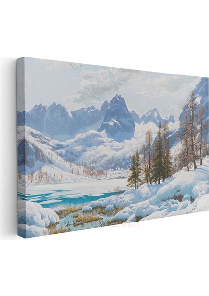 Ivan Fedorovich Choultse - Alp Dağları Kış Manzarası Kanvas Tablo