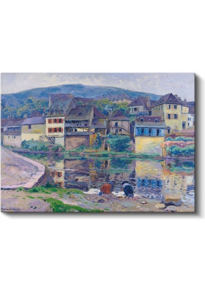 Armand Guillaumin - Nehir Kıyısındaki Köy Kanvas Tablo fiyatları