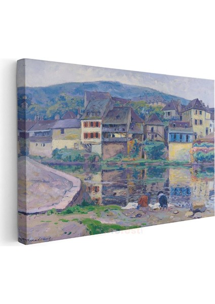 Armand Guillaumin - Nehir Kıyısındaki Köy Kanvas Tablo modelleri