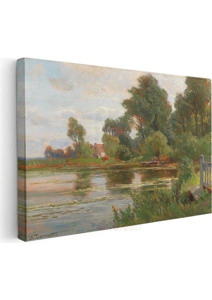 Henri Harpignies - Nehir Kıyısı Kanvas Tablo