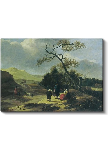 Jan Van Goyen - Kırsal Yolda Yolcular Kanvas Tablo