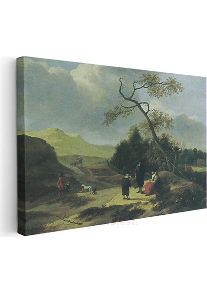 Jan Van Goyen - Kırsal Yolda Yolcular Kanvas Tablo
