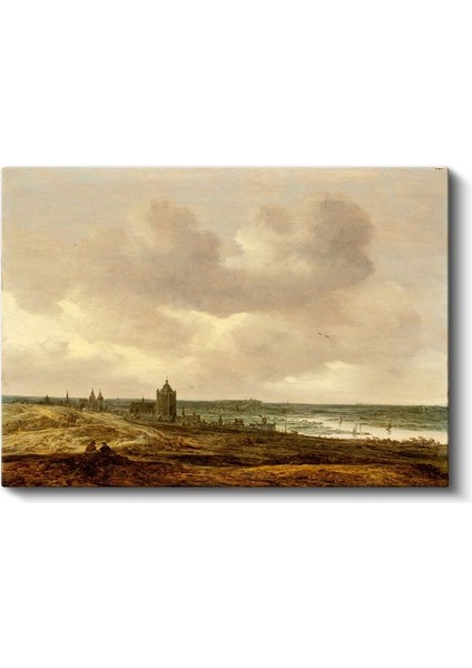 Jan Van Goyen - Nehir Kıyısında Kilise Kanvas Tablo