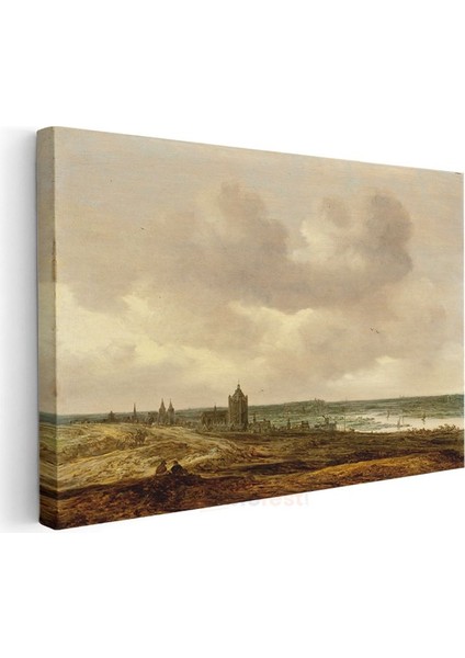 Jan Van Goyen - Nehir Kıyısında Kilise Kanvas Tablo