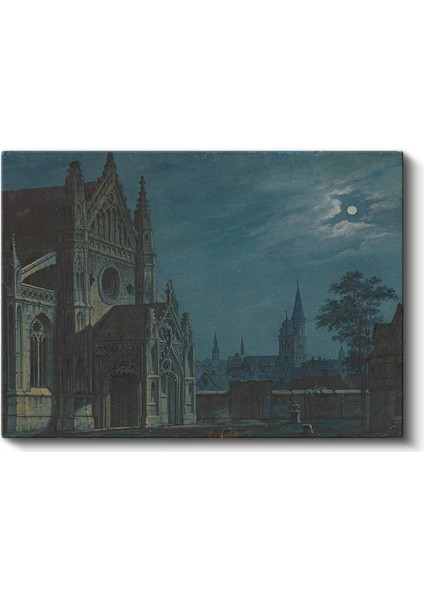 Karl Friedrich Schinkel - Ay Işığında Katedral Kanvas Tablo fiyatları