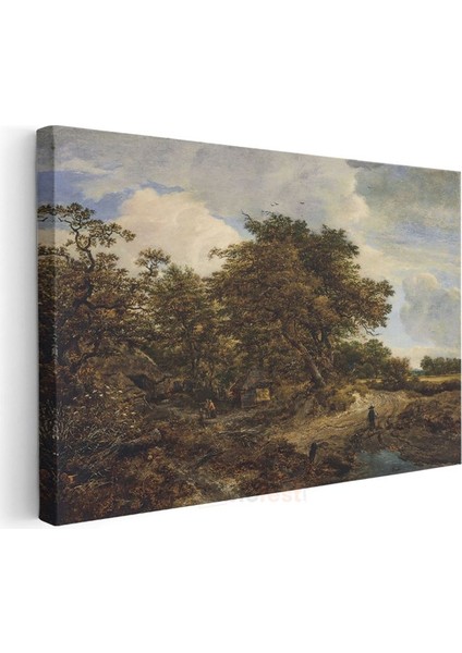 Jacob Van Ruisdael - Meşe Ağaçlı Kırsal Manzara Kanvas Tablo modelleri