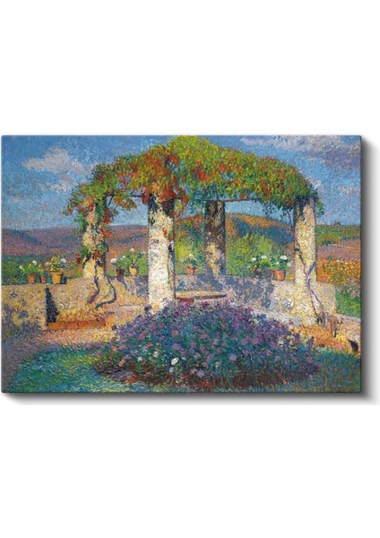 Henri Martin - Çiçekli Bahçe Pergolası Kanvas Tablo fiyatları