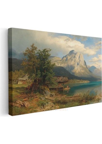Albert Bierstadt - Dağ Gölü Manzarası Kanvas Tablo