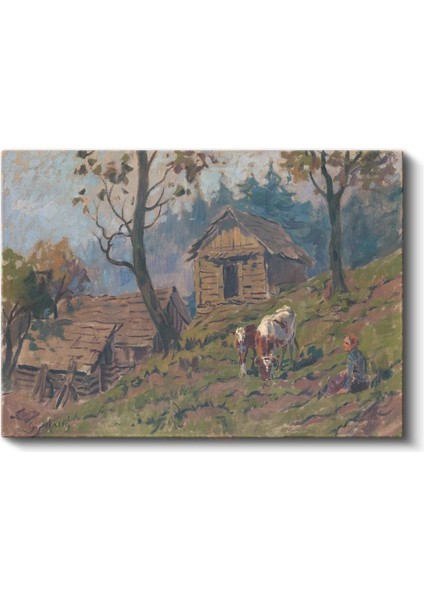 Jean-François Millet - Çiftlik Evi Kanvas Tablo