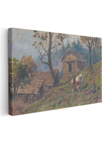 Jean-François Millet - Çiftlik Evi Kanvas Tablo