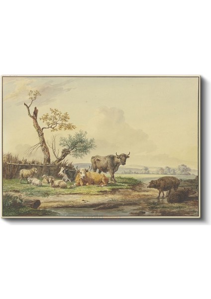 Paulus Potter - Çayırdaki Sığırlar Kanvas Tablo