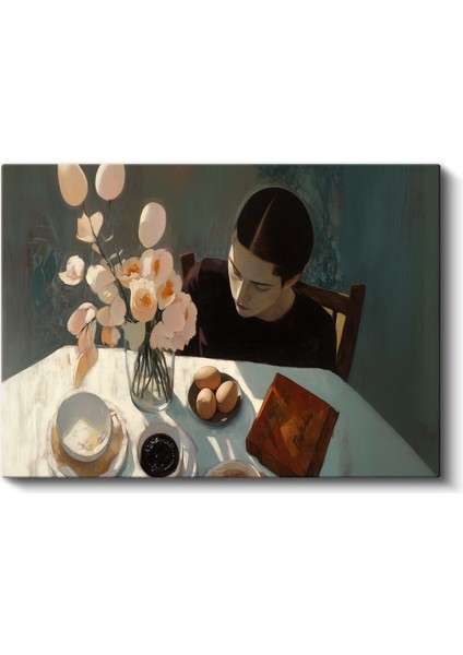 Michaël Borremans - Kahvaltı Masası Kanvas Tablo
