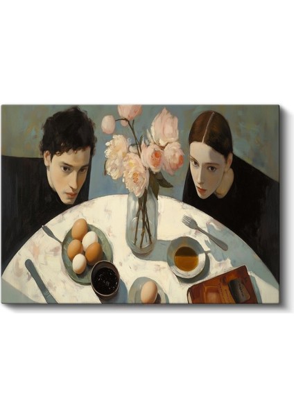 Malcolm Liepke - Kahvaltı Masası Kanvas Tablo