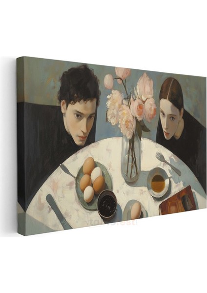Malcolm Liepke - Kahvaltı Masası Kanvas Tablo