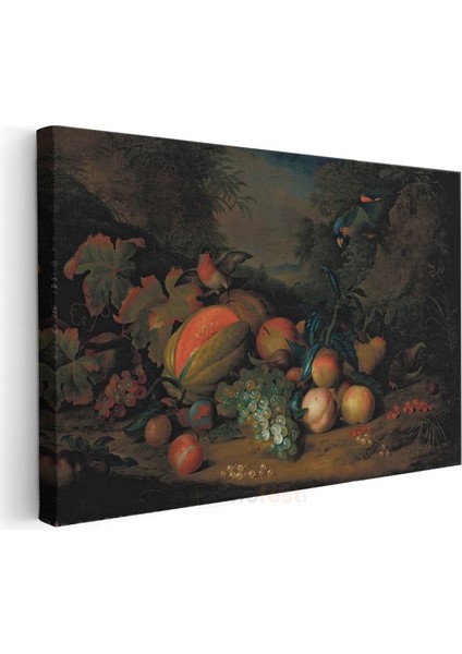 Abraham Brueghel - Egzotik Meyveler ve Kuşlar Kanvas Tablo modelleri