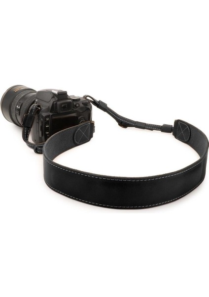 Sierra Serisi Tüm Kameralar Için Gerçek Deri Omuz Veya Boyun Askısı - Siyah