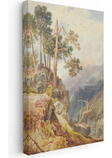 J.m.w. Turner - Dağ Vadisi Manzarası Kanvas Tablo