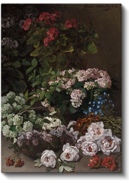 Claude Monet - Bahar Çiçekleri Buketi Kanvas Tablo fiyatları