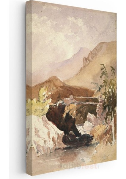 David Cox - Taş Köprü Kanvas Tablo