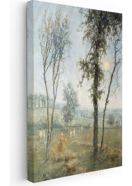 Jean-Baptiste-Camille Corot - Sabah Manzarası Kanvas Tablo modelleri