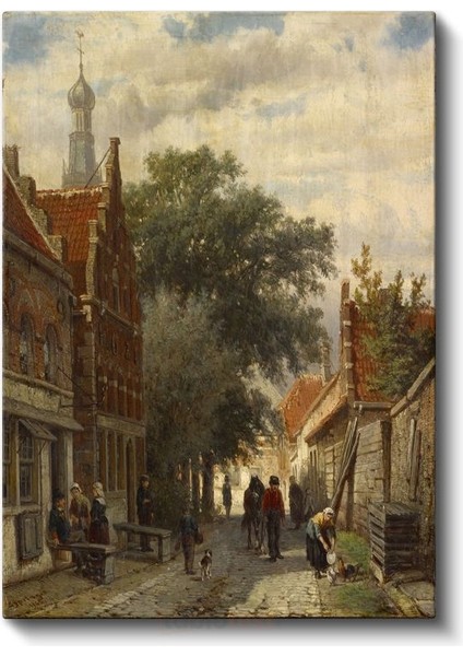 Cornelis Springer - Hollanda Sokağı Kanvas Tablo
