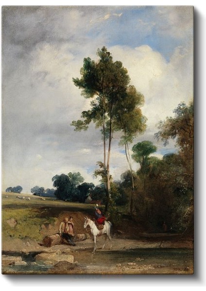 John Constable - Kırsal Manzara ve Atlı Kanvas Tablo