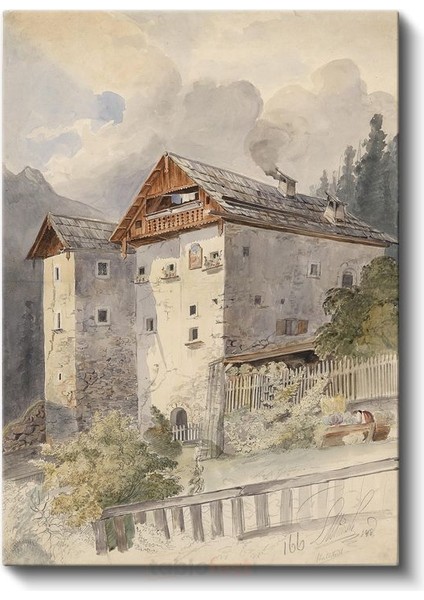 Rudolf Von Alt - Alp Dağlarında Kale Kanvas Tablo