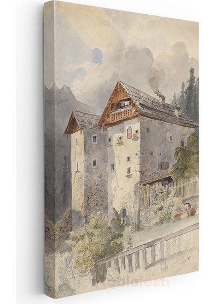 Rudolf Von Alt - Alp Dağlarında Kale Kanvas Tablo