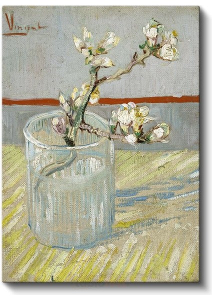 Vincent Van Gogh - Bardakta Badem Çiçeği Dalı Kanvas Tablo fiyatları