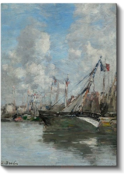 Eugène Boudin - Liman Manzarası Kanvas Tablo