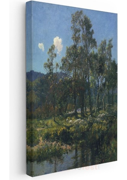 Jean-Baptiste-Camille Corot - Ağaçlık Alanda Koyunlar Kanvas Tablo modelleri