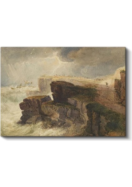 J.m.w. Turner - Fırtınalı Denizde Kayalıklar Kanvas Tablo fiyatları