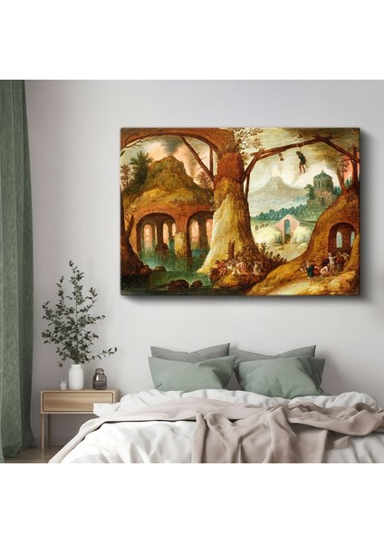 Jan Brueghel - Fantastik Manzara ve Harabe Kanvas Tablo
