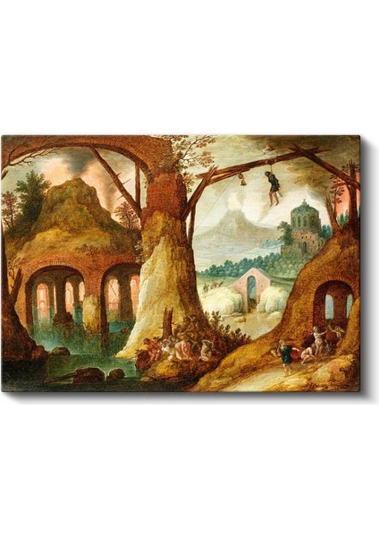Jan Brueghel - Fantastik Manzara ve Harabe Kanvas Tablo