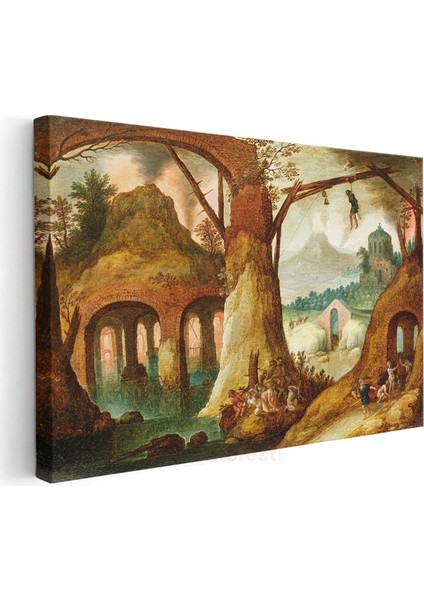 Jan Brueghel - Fantastik Manzara ve Harabe Kanvas Tablo