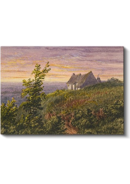 Caspar David Friedrich - Tepedeki Kulübe Kanvas Tablo