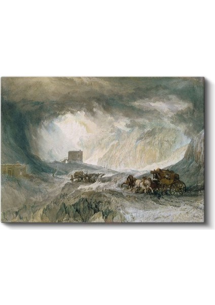 J.m.w. Turner - Kar Fırtınasında Posta Arabası Kanvas Tablo fiyatları