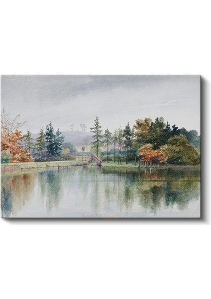 Thomas Girtin - Sonbahar Gölü Manzarası Kanvas Tablo fiyatları