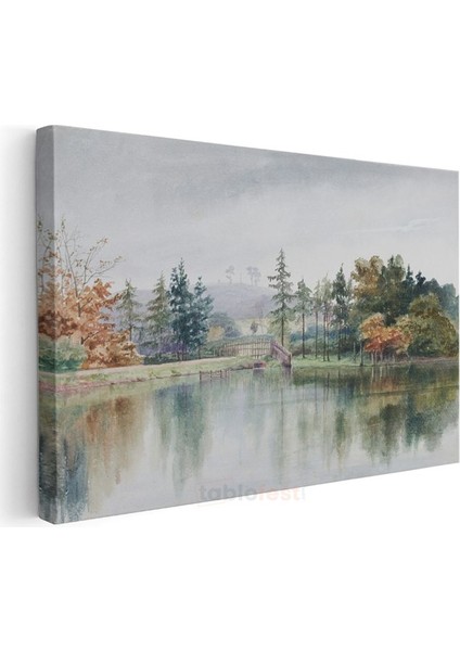 Thomas Girtin - Sonbahar Gölü Manzarası Kanvas Tablo modelleri