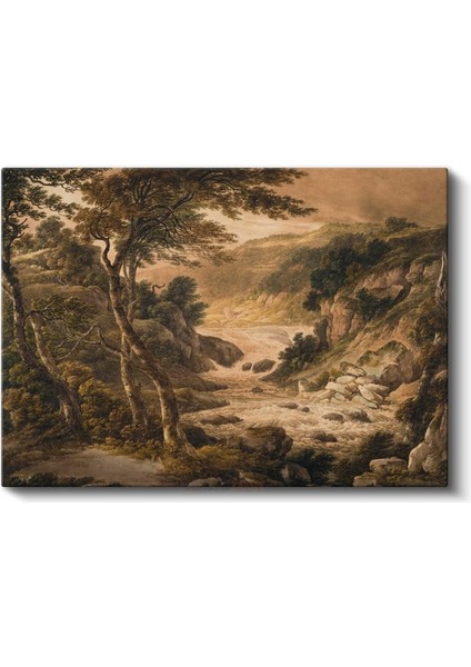 John Constable - Dağlık Nehir Manzarası Kanvas Tablo