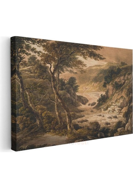 John Constable - Dağlık Nehir Manzarası Kanvas Tablo
