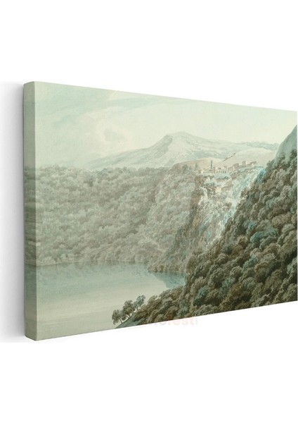 John Robert Cozens - Dağ Gölü Manzarası Kanvas Tablo