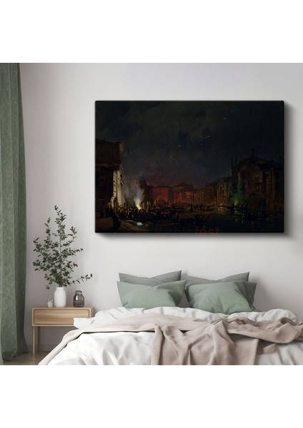 J.m.w. Turner - Venedik Gece Manzarası Kanvas Tablo