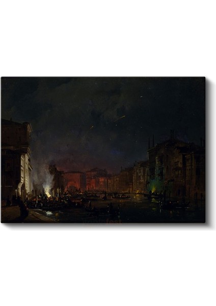 J.m.w. Turner - Venedik Gece Manzarası Kanvas Tablo