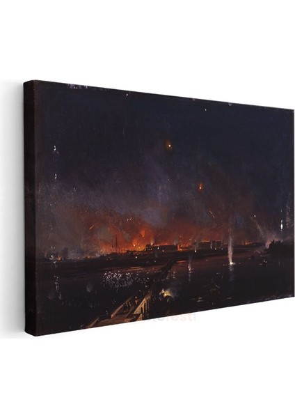 Joseph Mallord William Turner - Gece Yangını Kanvas Tablo modelleri