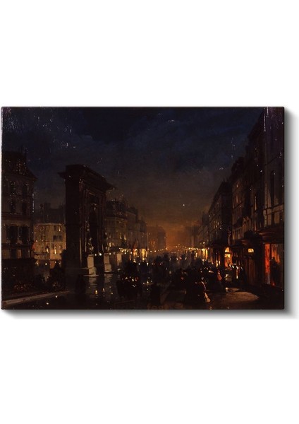 John Atkinson Grimshaw - Gece Şehir Sokağı Kanvas Tablo