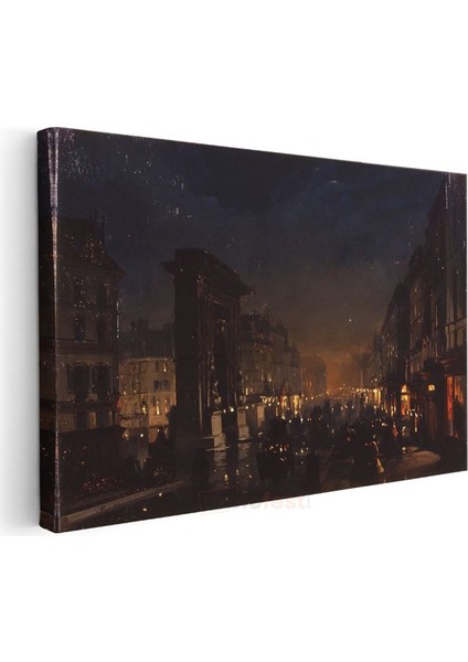 John Atkinson Grimshaw - Gece Şehir Sokağı Kanvas Tablo