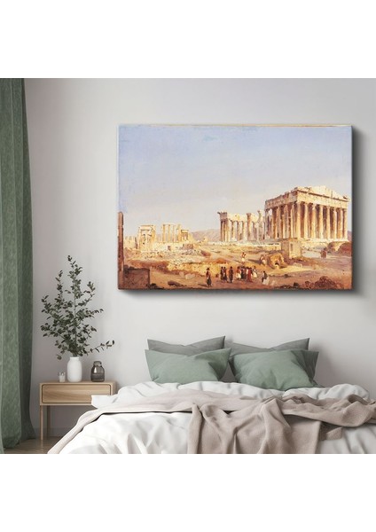 Hubert Robert - Atina Akropolisi ve Parthenon Kanvas Tablo