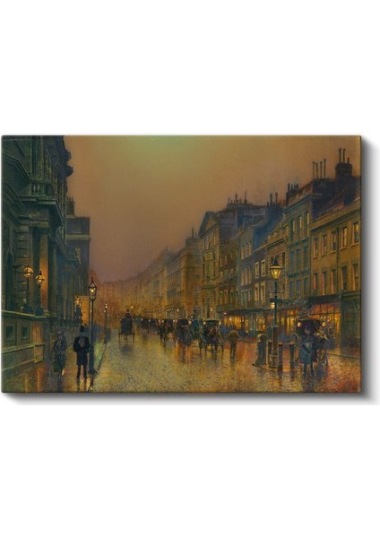 John Atkinson Grimshaw - Akşam Vakti Şehir Sokağı Kanvas Tablo
